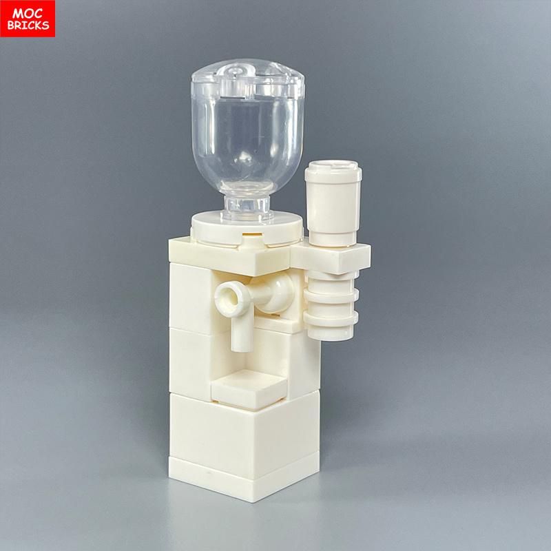 

MOC Bricks Kitchen Cabinet Tableware Tool Coffee Maker Machine Water Dispenser Cooking Bench Educational Building Block Kids Toy