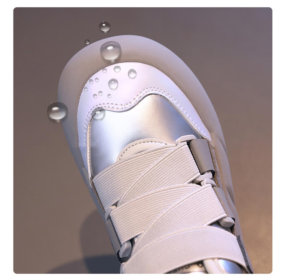Teenager Girl's Winter Boots PU Leather Waterproof Snow Boots For Girls Thick Warm Faux Fur Warm Cotton Shoes For Kids