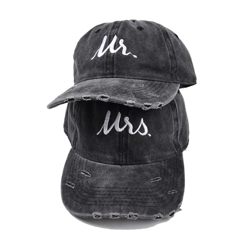 New Embroidered Dad Mom Letter Baseball Cap Ripped Hole Snapback Shading Outdoor Hats Adjustable Caps Vintage Dad Hat