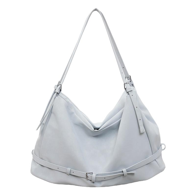 

Womens Stylish Soft Hobo Bag Adjustable Strap Large Capacity Lightweight Durable Practical Daily Bag for Commute Casual Wear Daily Activities 45cm 15cm 27cm синій