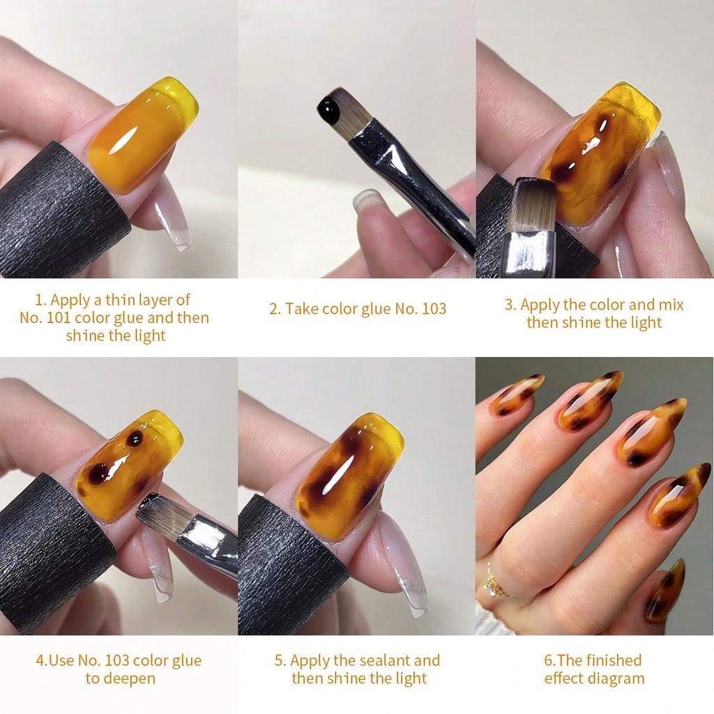 1PCS 15ml Brown Yellow Nail Polish Gel Suitable For Nail Salons And DIY Nail Art