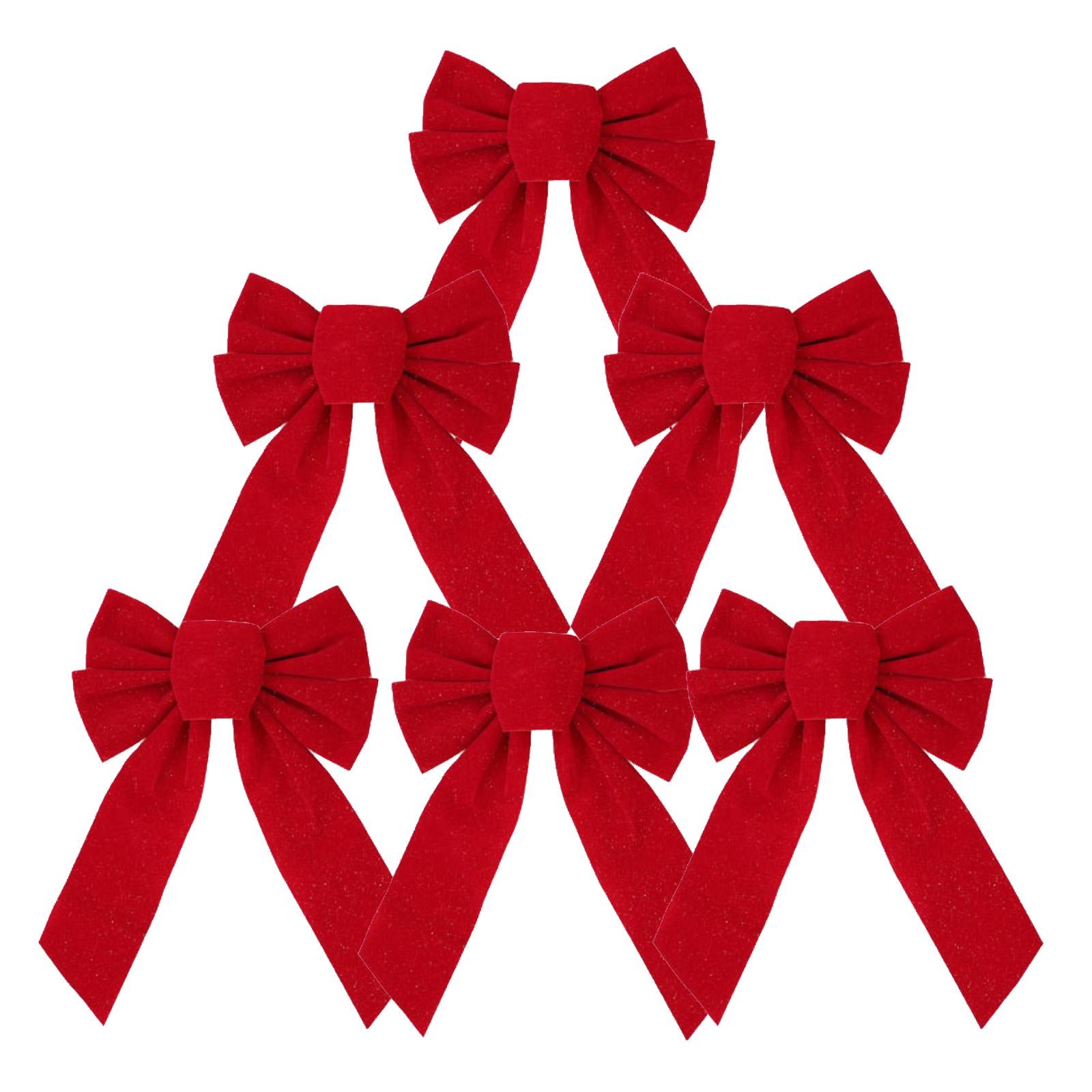 

Рождественский галстук-бабочка ручной работы из красного бархата с несколькими ушками, красная бархатная рождественская декоративная лента One Size