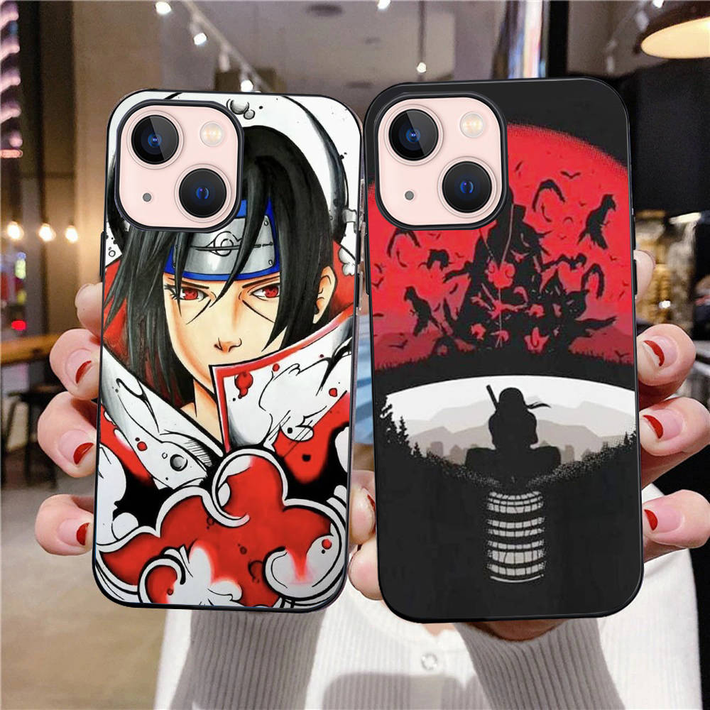 B-27 Anime Akatsuki Itachi Schwarze Hülle für Samsung S24 S23 S22 S21 S20 FE S10 Lite Ultra S7 S8 S9 Plus A05S A11 A12 A13 A15 A22 A24 A25 A32 A52 A71 5G