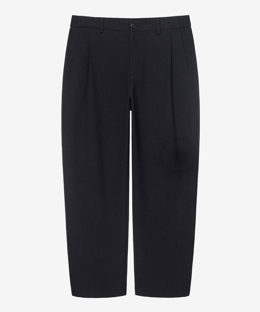 MINDBRIDGE [Couture] Black One-Tuck Relaxed Fit Modified Texture Elastic Waist Pants