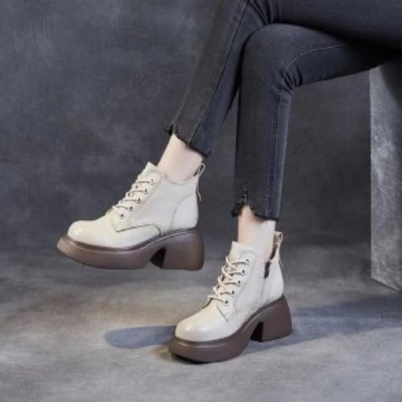 New Style Shoes, Thick-soled Boots, Women's Shoes, Versatile Retro Single Boots, Height-increasing Women's Boots