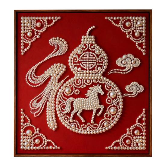 DIY Sada pro malování perlami pro dospělé Začátečníky Designy koní 3D perlové umění Řemeslná sada Předtištěné plátno Sada plastových per pro dekoraci na Nový rok Nápad na dárek