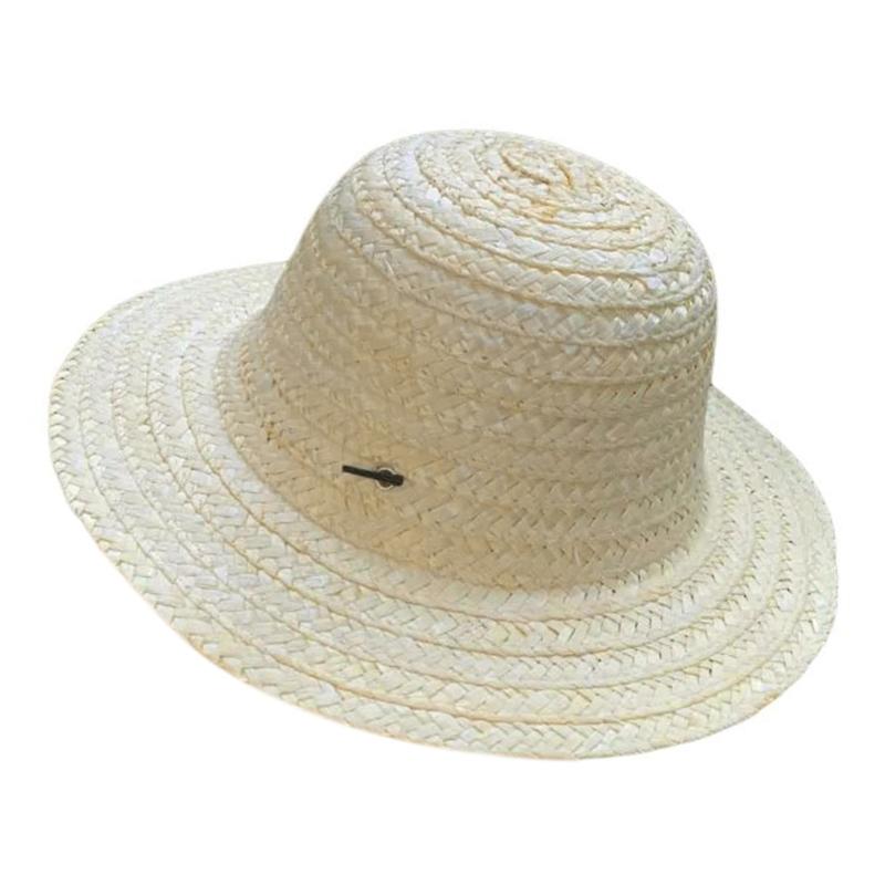 Cappello a visiera con tesa larga per bambina bambino unisex uncinetto paglia naturale cappello da contadino per bambini cappello Panama cappello a visiera per bambini