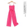 Tencel Suspender Jumpsuit Summer New Arrival Foreign Trade Women's Clothing Suspender Adjustable Ruched Stitching Wide-Leg Pants 29658