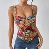 European & American Retro Floral Camisole: French Slim-fit Bustier Corset