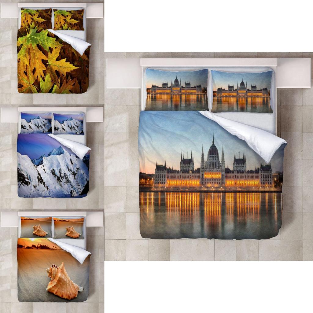 Hochauflösender Digitaldruck Bettlaken-Set für US-Größe Bett im modern-minimalistischen Stil