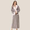 Women's Autumn and Winter Long Bathrobe Plus Velvet Thick Warm Home Wear