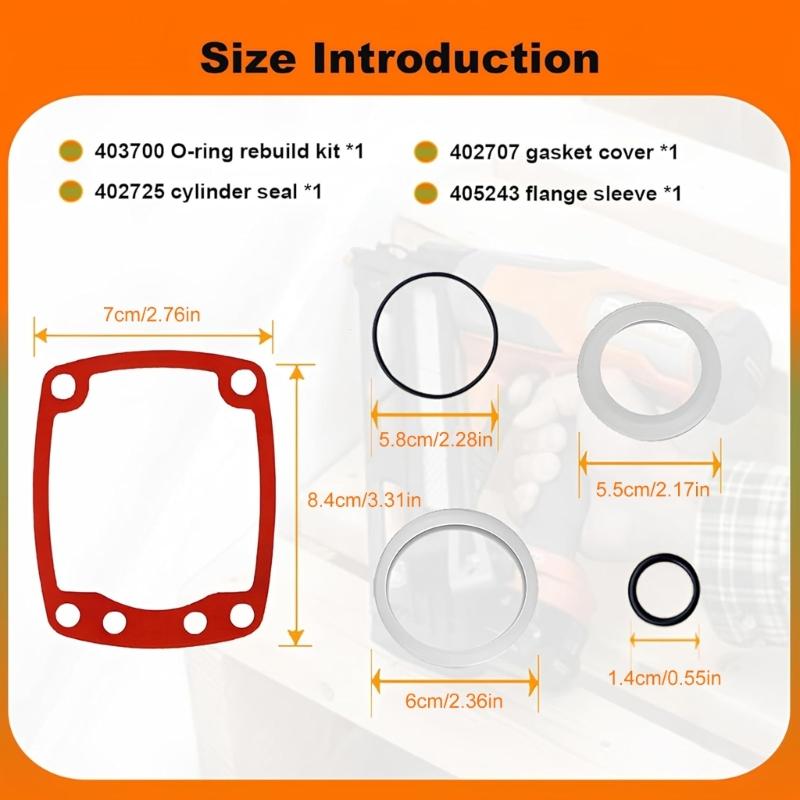 Nailer Repair Set Suitable for 3250 F16 Model Includes Rebuild Kit Seal Gaskets And Sleeve Component