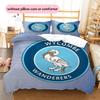 Wycombe Wanderers  Pattern Bedding Quilt Set  Home Decoration  Gift (1 * Duvet Cover + 2 * Pillowcase  Without Core)