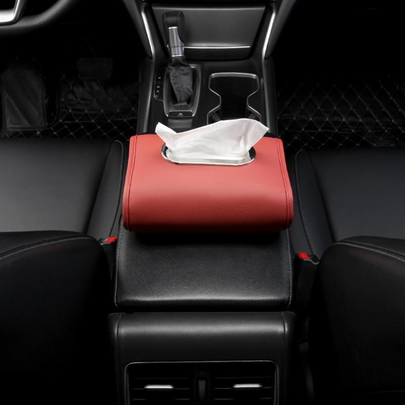 Porta Fazzoletti per Auto, Copertura Scatola Fazzoletti in Pelle PU per Sedile Posteriore Auto, Perfetto per l'Organizzazione e gli Usi Quotidiani