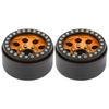 2Pcs 1.9 in RC Car Adhesivefree Aluminium Alloy Wheel Hub 8 Round Hole Accessory(black gold )