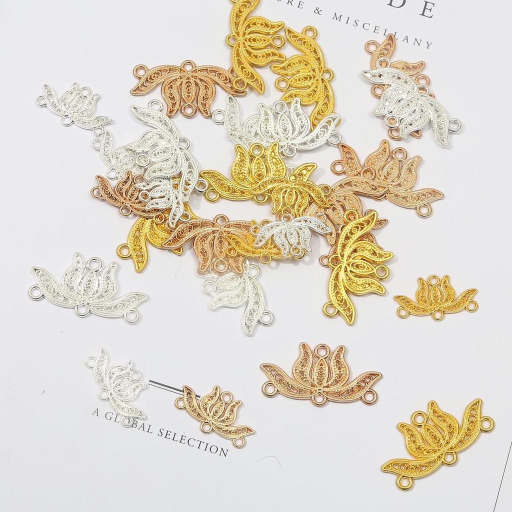 5/10 Stücke Metalllegierung Lotus Stecker Charms Anhänger DIY Schmuckzubehör