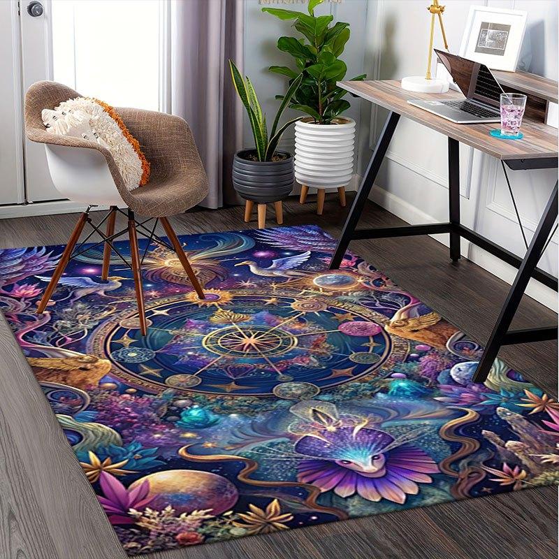 "Enchanted Celestial Mandala Wall Art Print"Office Mat Home Decor Office Desk Chair Carpet for office ph35