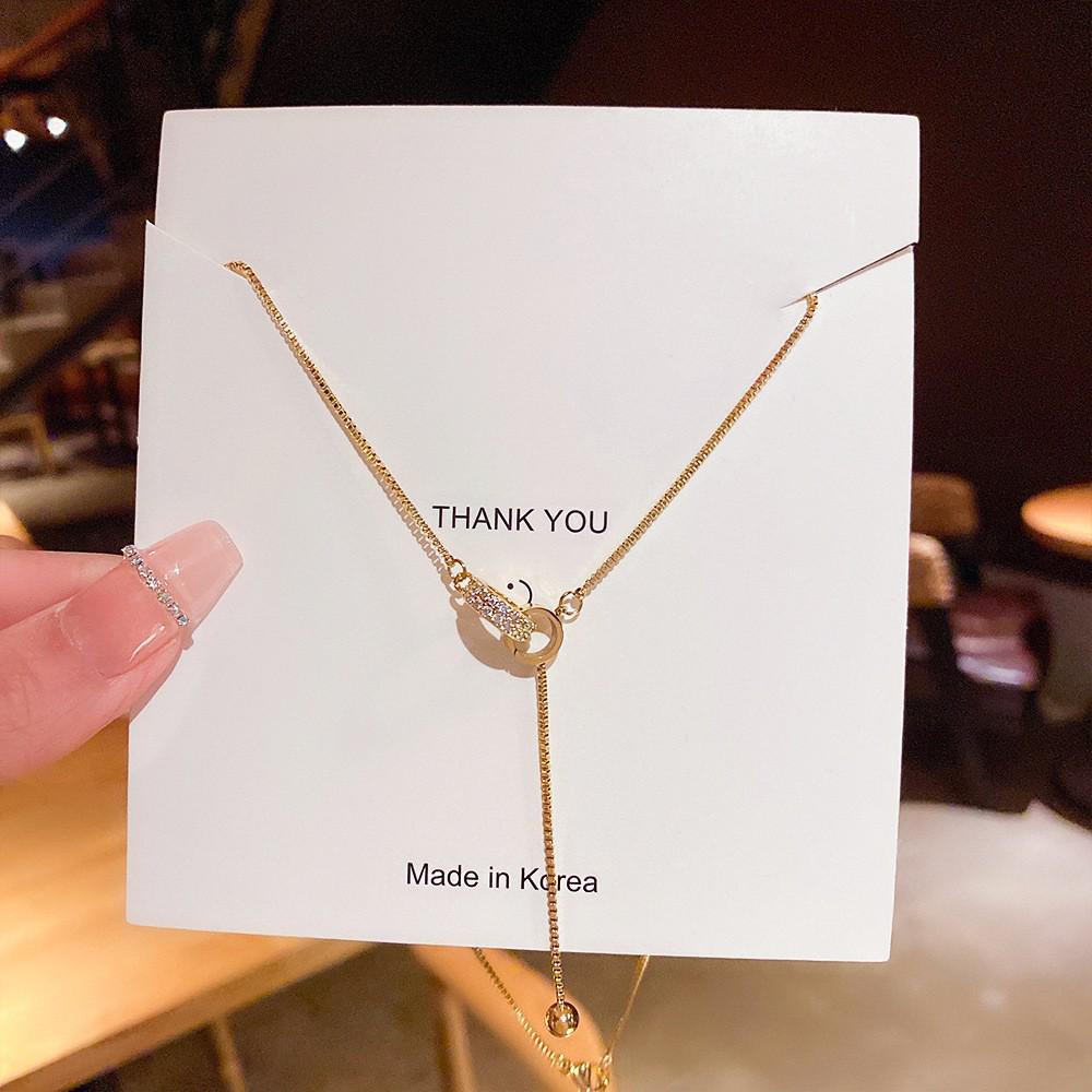 Korean 18K Gold Titanium Steel Women's Clavicle Necklace - Versatile, High-End, Non-Fading Temperament Choker.