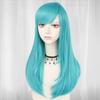 Long Straight Silver Blue Dragon Ball Bulma Cosplay Wig for Halloween Christmas School Thanksgiving Day