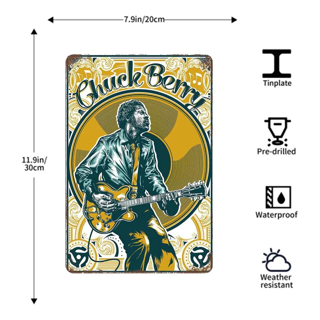 Chuck Berry Band metal Decor Poster Vintage Tin Sign Metal Sign Decorative Plaque for Pub Bar Man Cave Club Wall Decoration