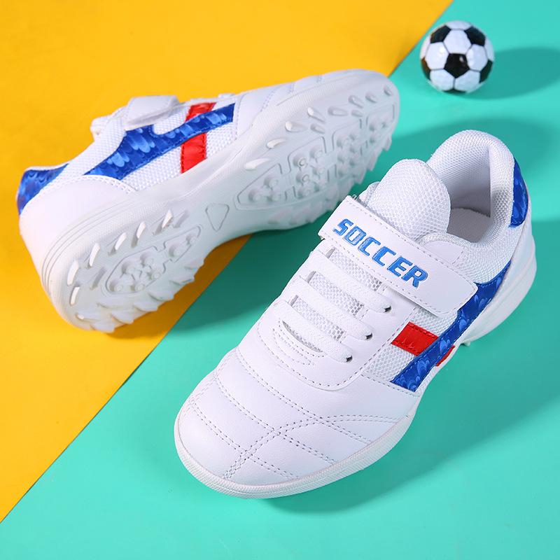 New Football Shoes Men and Women Children Velcro TF Broken Nails Young Students Grass Flat Training Shoes