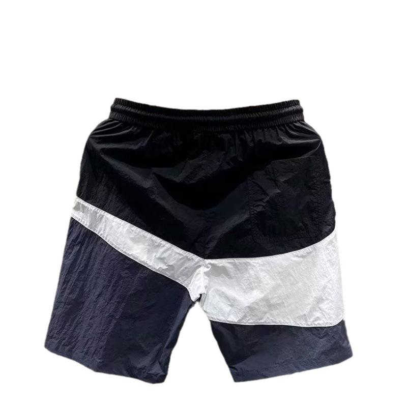 Men's Summer Trendy Color-Block Loose Fit Quick-Drying Casual Beach Sports Shorts