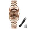 Women's Small Gold Wristwatch Waterproof Elegant Casual Jewelry Brown Gift