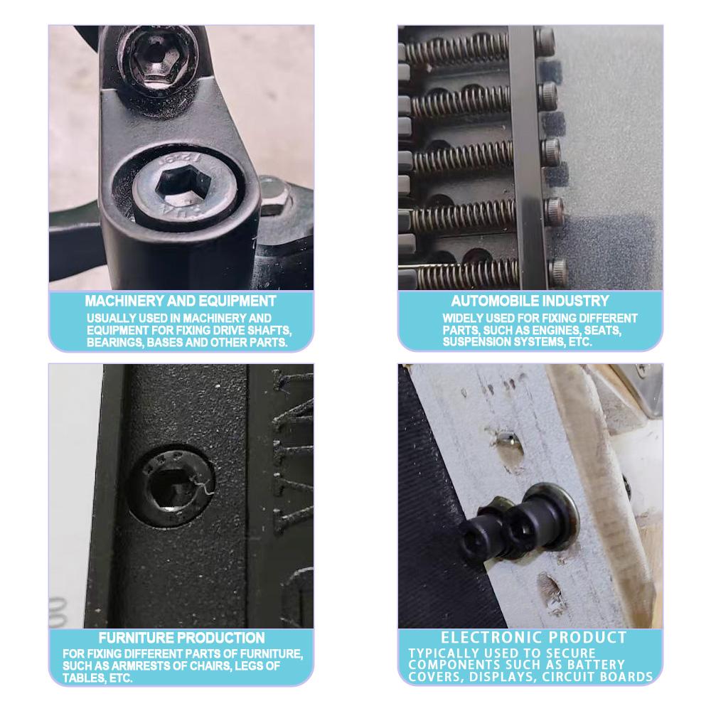 20-100pcs DIN912 Black Hex Socket Head Caps Bolt Screw M1.4 M1.6 M2 M2.5 M3 Grade12.9 Carbon Steel Allen Hexagonal Head Screws