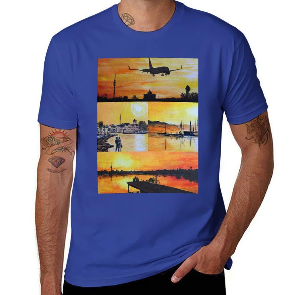 Evening mood at the Phoenixsee Tshirt oversizeds Short sleeve tee vintage mens graphic tshirts funny