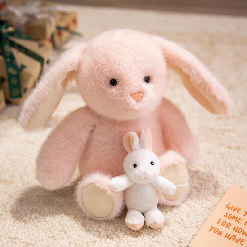 Cute Animal Plush Toys: Mother & Son Puppy, Duck, Rabbit, Fox Comfort Dolls - Perfect Children's Birthday Gifts