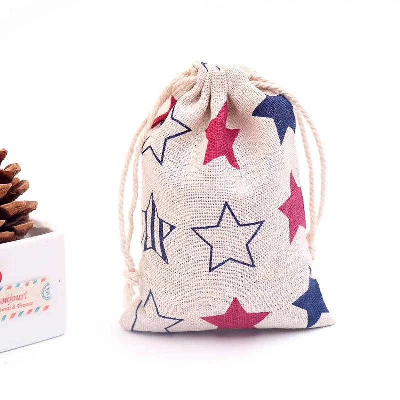 (10x14cm) Cute Cartoon Travel Storage Bag Cotton Drawstring Bag Pouches Candy Favor Holder Jewelry Party Gifts Bag 10pcs/lot