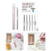 Stainless Steel Embroidery Punch Needle Set Including Adjustable 6 Head Ergonomic Handle Storage Case for Home