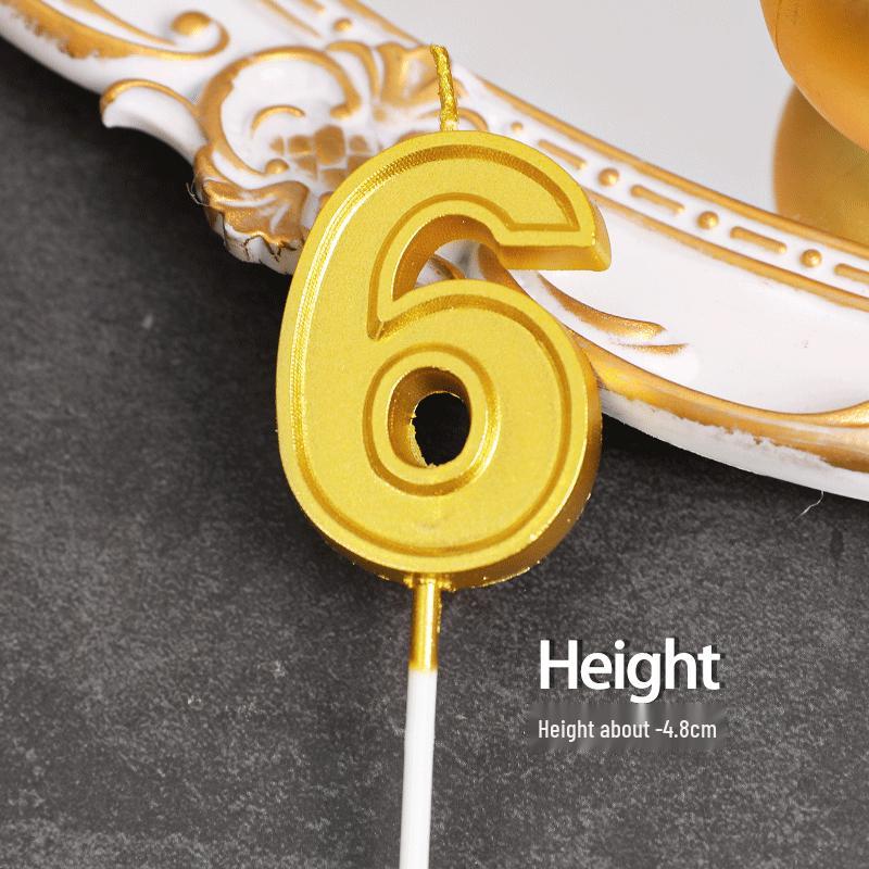 Large Gold Number Candles for First Birthday, Full Moon, Children's Cake Decorations, and Party Accessories.