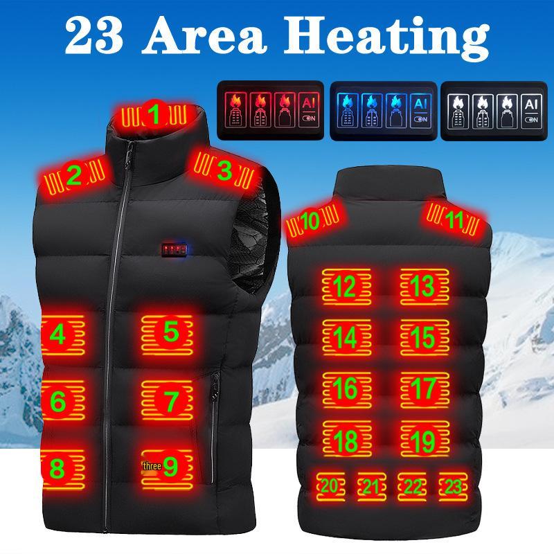 23 Districts Unisex USB Electric Heated Vest for Skiing & Fishing