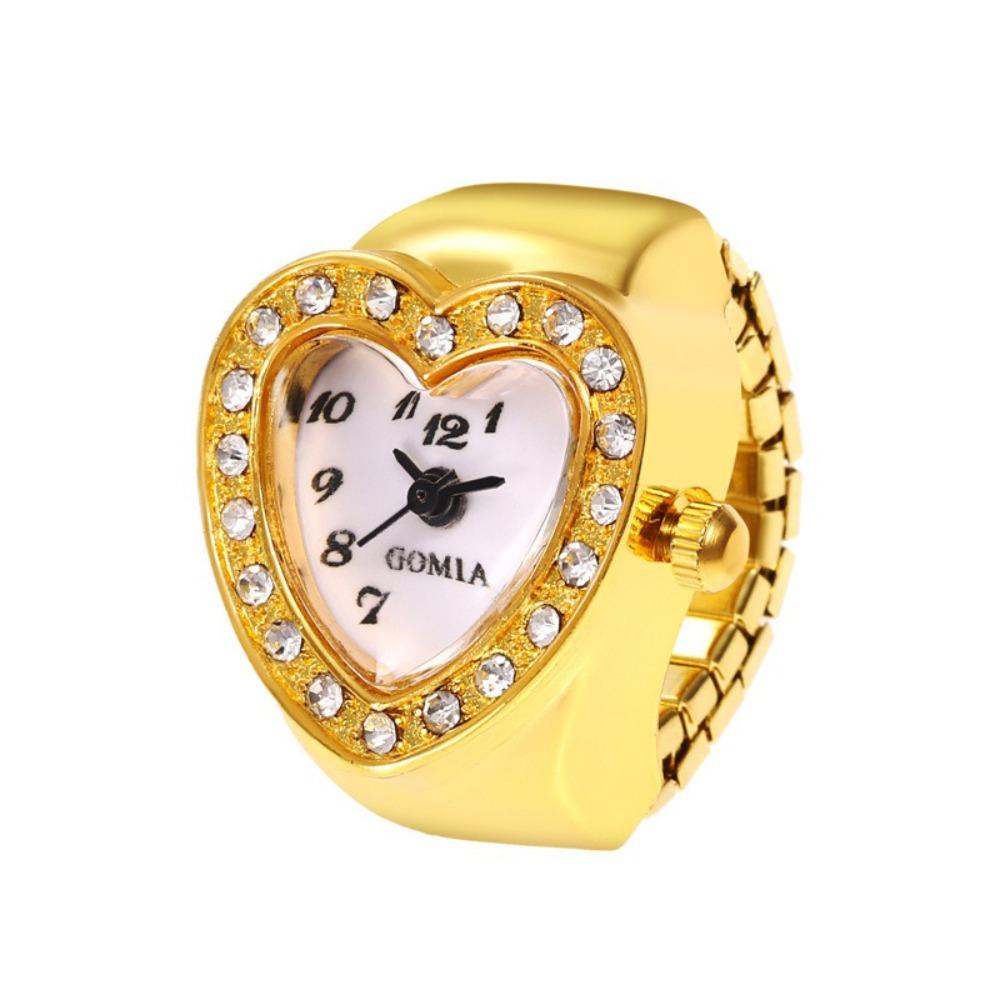 Diamond Ring Watch Stainless Steel Ladies Watch Fashion Finger Watch  Women