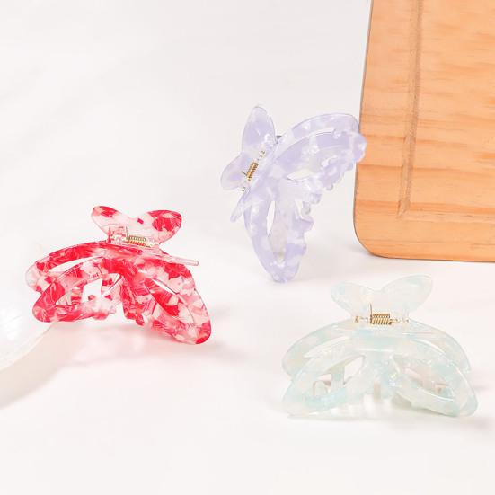 Hair Claw Hollow Butterfly Design Anti-slip Teeth Back Head Hair Clip Multiple Colors Available Versatile Hair Accessory