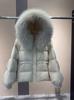 Winter increase natural real raccoon fur collar placket goose down jacket versatile high-end sense loose warm jacket women