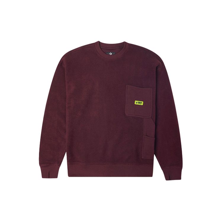 

Свободный крой свитшот с круглым вырезом Converse Small Logo Patch, мужские топы, коричневый 10019956-A04