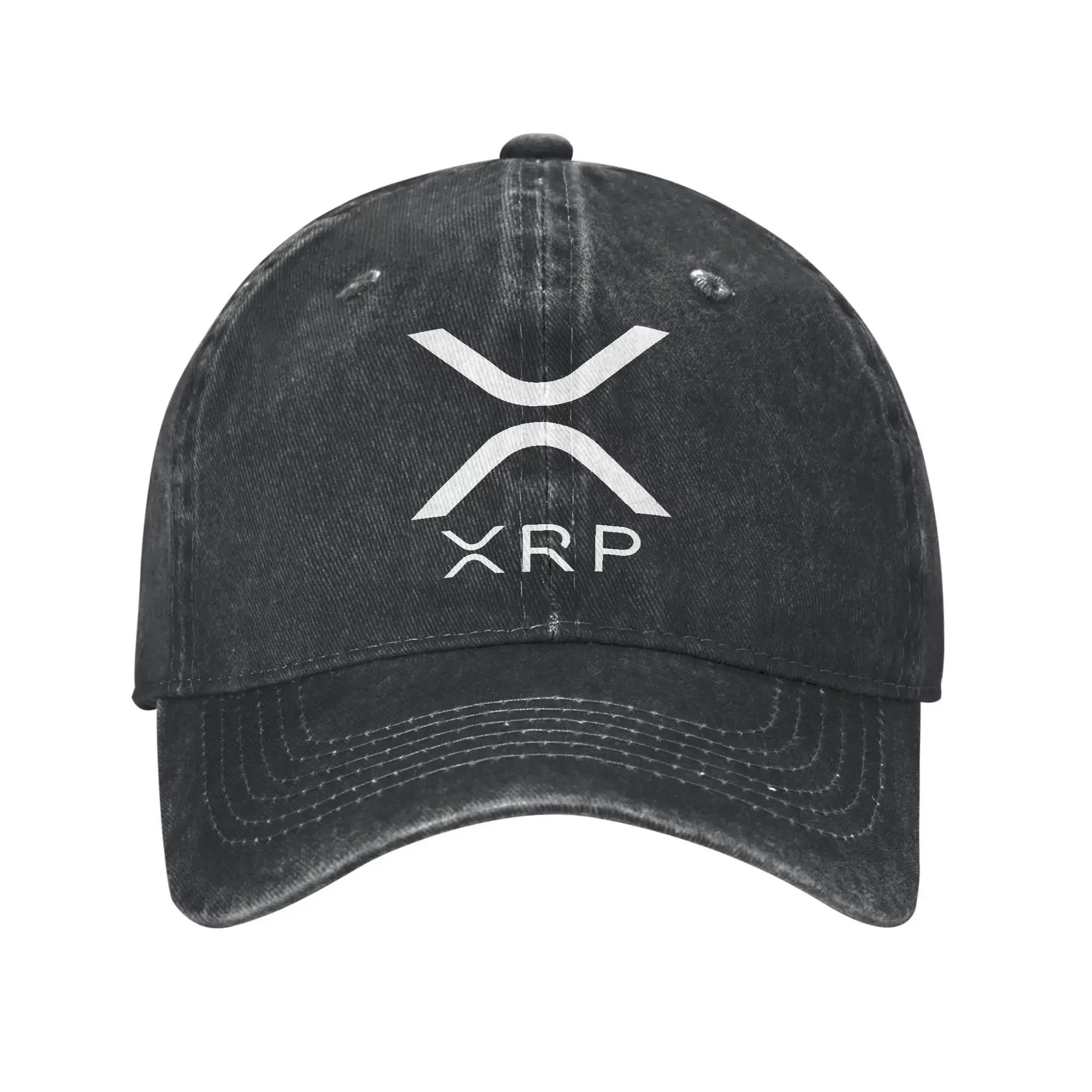Ripple XRP LOGO Lässige Baseballkappe Sommer Trucker-Kappe Sonnenschutz Jagd Camping Hip Hop Hüte Paar Damen Trendige Baseballkappen One Size gray