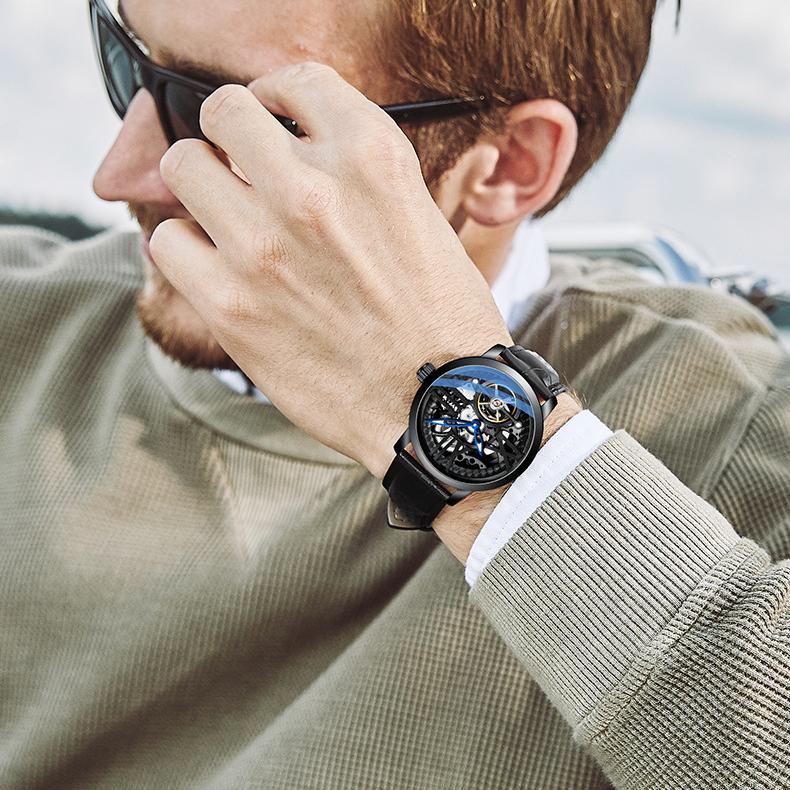 AILANG Neue Uhr Herren Automatische Mechanische Uhr Hohle Herren Vollautomatische Herrenuhr Wasserdicht