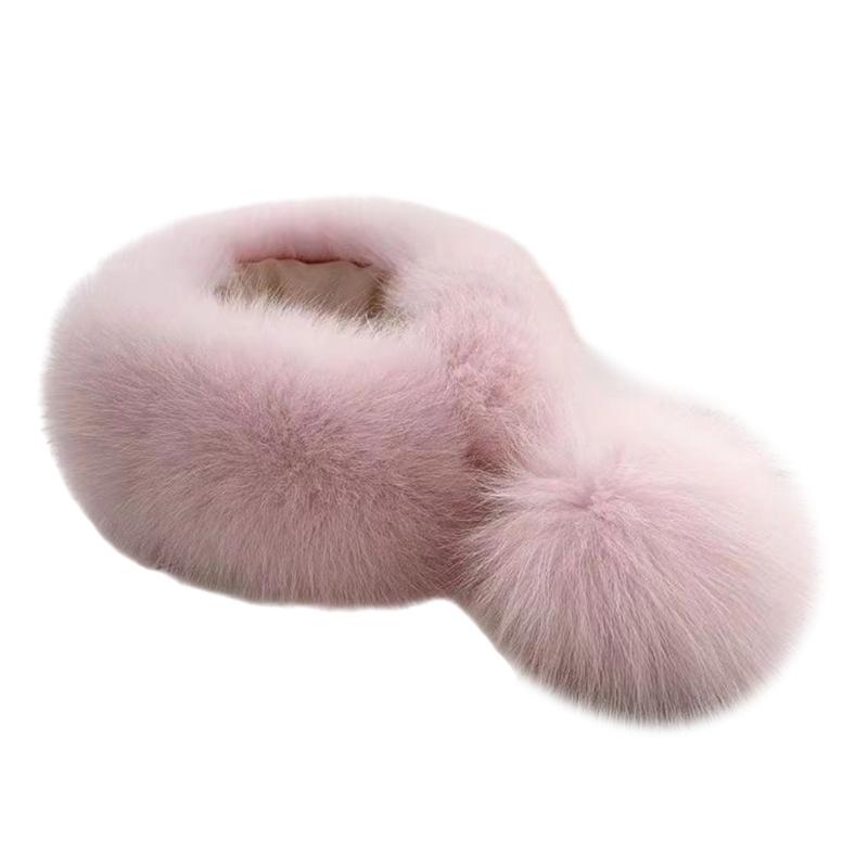 Faux Furs Scarf Winter Warm Neck Wrap Furry Neck Scarf for Office Daily Wear
