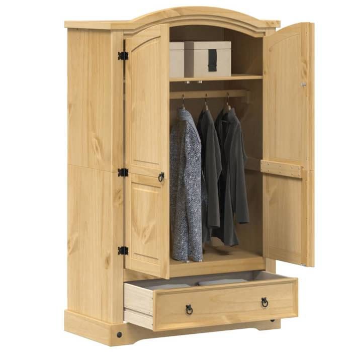 VidaXL Wardrobe Corona 101x52x170 Cm Solid Pine Wood, Closet, Bedroom Wardrobe, Closet Organizer, 4005662
