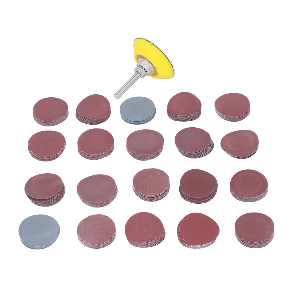 203Pcs 50mm Flocked Sandpaper Female Thread Grinding Disc Cushion Pad Polishing Sanding Sandpaper
