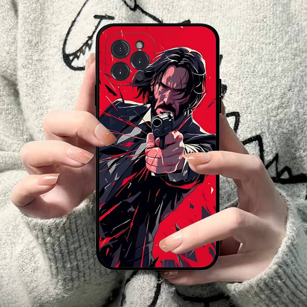 1pc Classic J-john Movie W-wick Phone Case For Iphone 17 Air 16 15 14 13 12 11 Pro Max 16 15 14 Plus TPU Soft Case