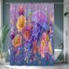 1pc Jellyfish Floral Shower Curtain with Stunning Natural Landscape Design, Bathroom Decor, Polyester Fabric, Includes 12 Hooks,