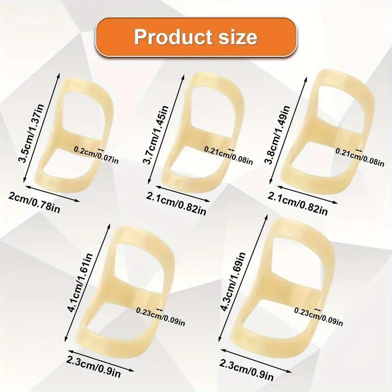 5Pcs Finger Fixing Splint Flexible Ring & Finger Sheath Hammer Shaped Fixator Protector Kit For Injury Support &Rehabilitation