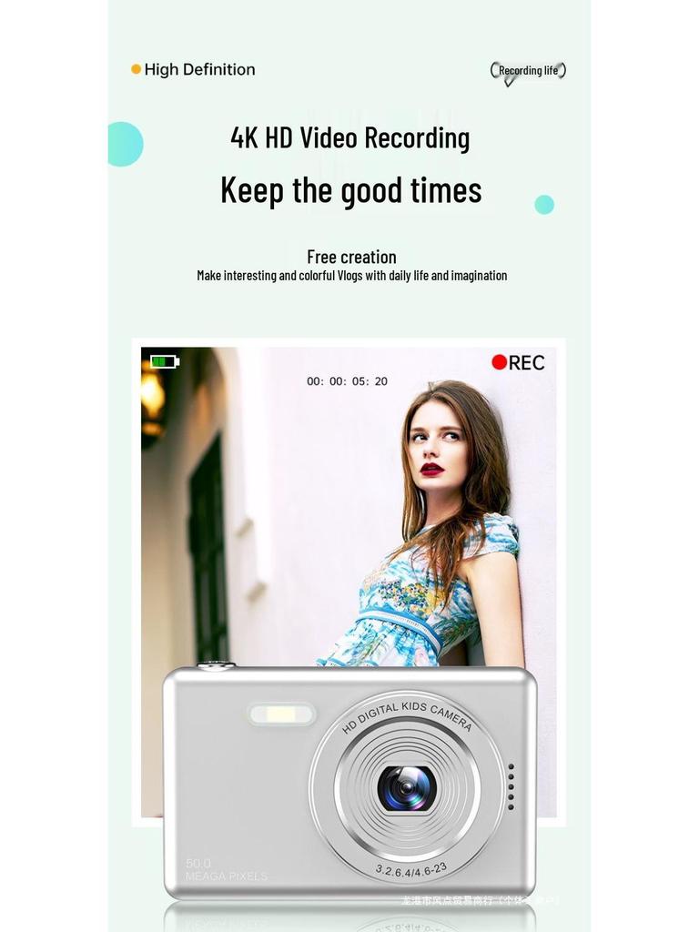 CCD Digital Camera for Students - High-Definition, Retro, Compact for Travel and Campus Use