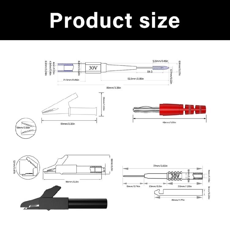 Advanced 41pc Not Piercing Test Leads System Comprehensive Test Leads Set for Safe Electronics Diagnostics & Repairs