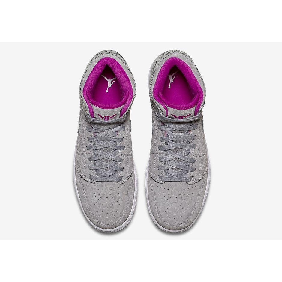 Air Jordan 1 Retro GG 'Maya Moore' (Unisex) Wolf Grey / Metallic Silver-Fuchsia Flash Kids' Basketball Shoes 332148 012