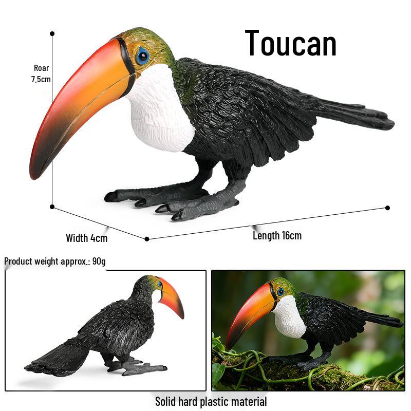 Children's Animal Simulation Toy Set: Eagle, Falcon, Secretary Bird, Owl Figurines